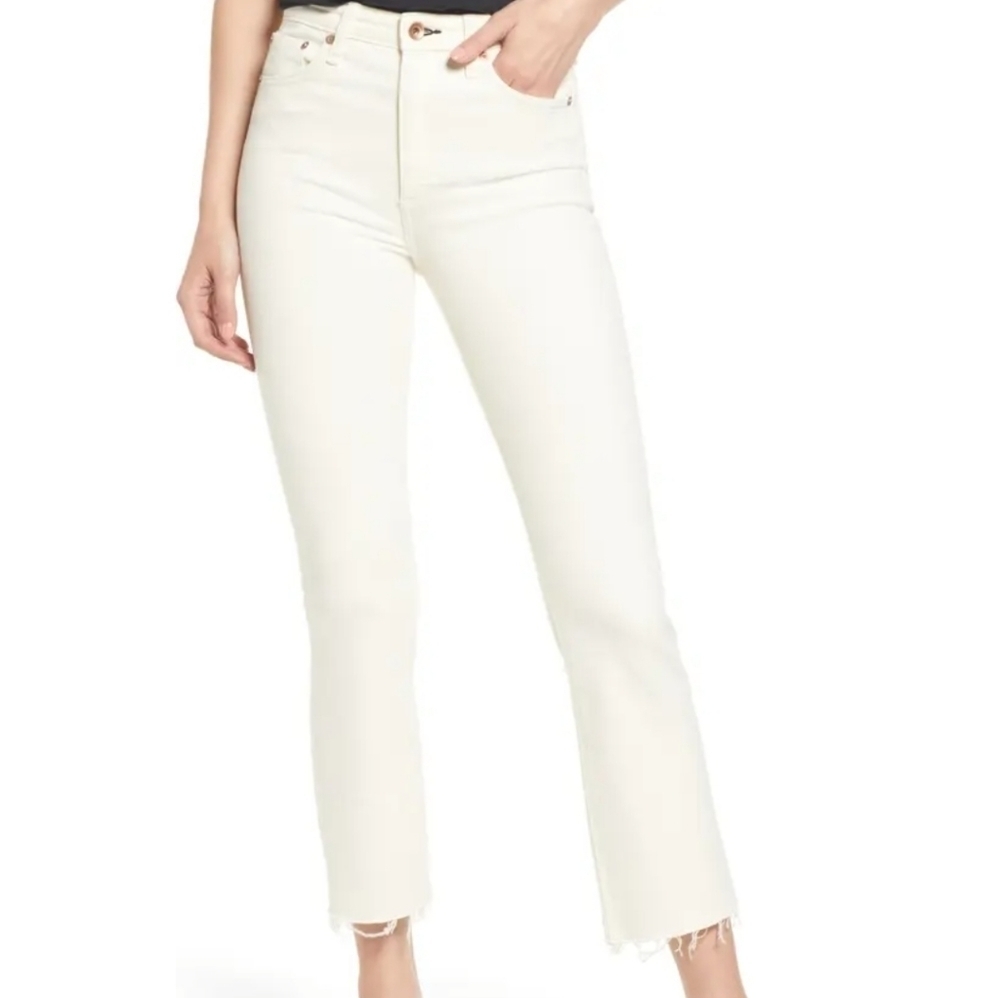 Rag & Bone Nina High Waist Raw Hem Ankle Flare Jeans - Size 30